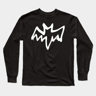 Bat Doodle White Long Sleeve T-Shirt